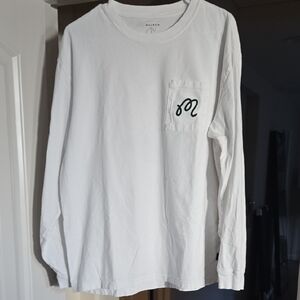 White Long Sleeve Tee with Pocket by Malbon